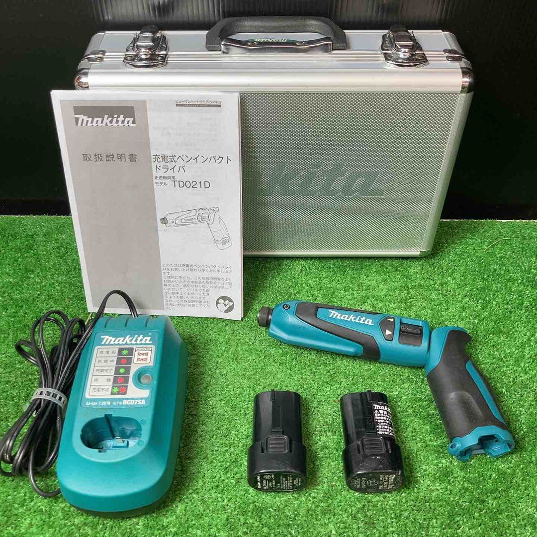 ☆マキタ(makita) 充電式ペンインパクトドライバ TD021DS 純正バッテリー1個+互換バッテリー1個おまけ付【岩槻店】