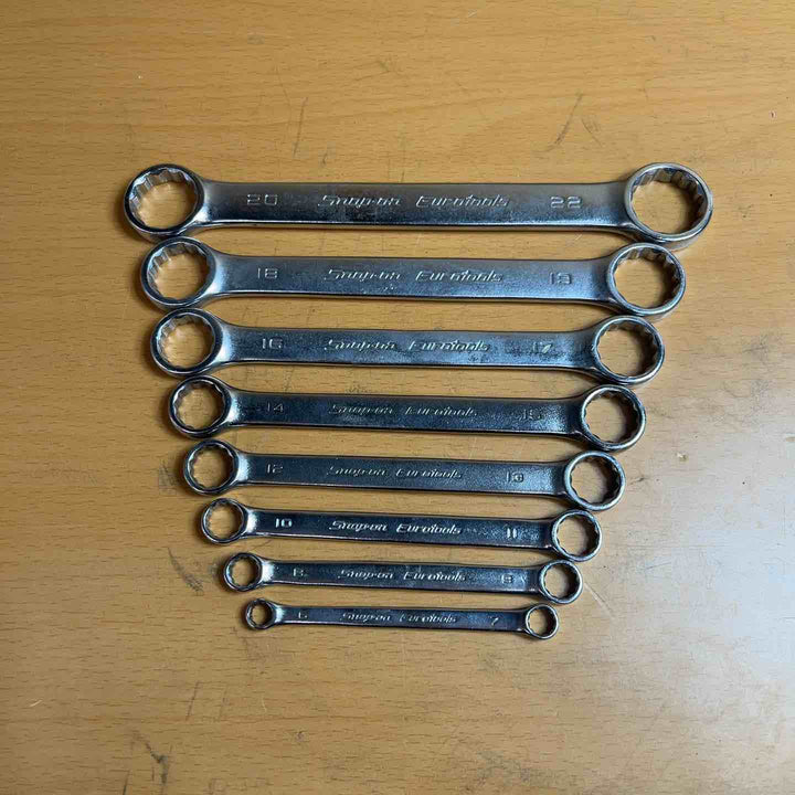 スナップオン Snap-on Eurotools ストレートメガネレンチ 8本セット 22-6mm EBM2022/EBM1819/EBM1617/EBM1415/EBM1213/EBM1011/EBM89/EBM67　【越谷店】