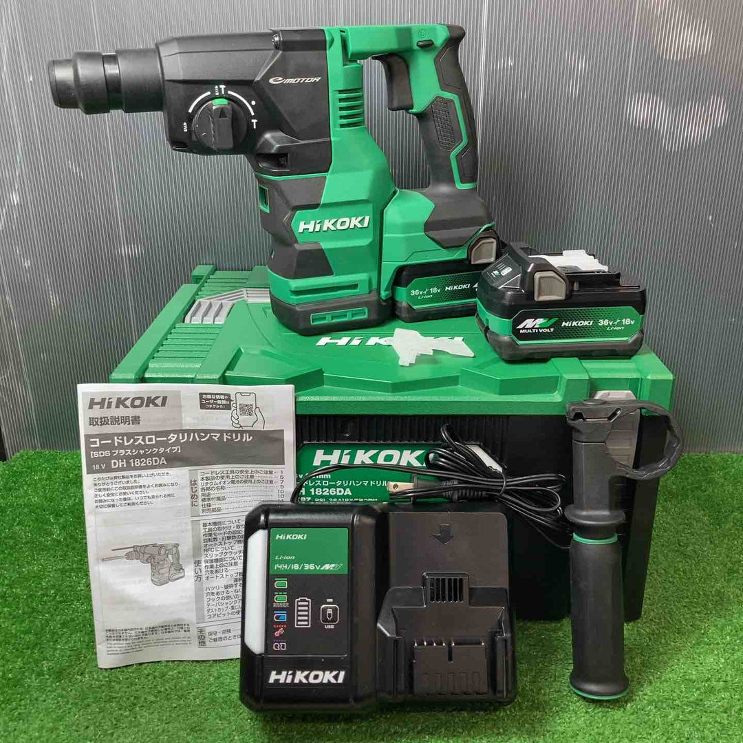 【美品】★ハイコーキ(HIKOKI ※旧:日立工機) コードレスハンマドリル DH1826DA(2XPZ) ◎2.5Ahバッテリー2個・充電器付き！【岩槻店】
