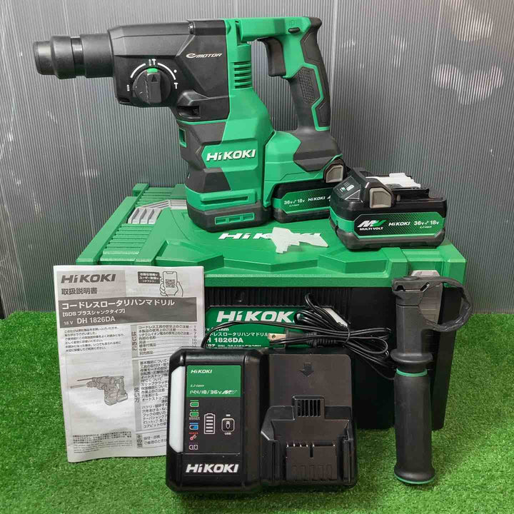 【美品】★ハイコーキ(HIKOKI ※旧:日立工機) コードレスハンマドリル DH1826DA(2XPZ) ◎2.5Ahバッテリー2個・充電器付き！【岩槻店】