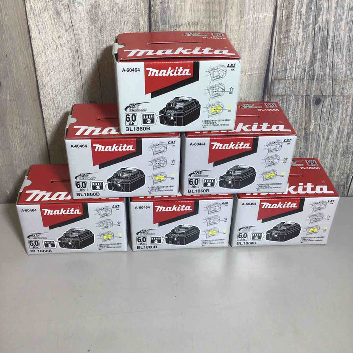 【未使用品】 純正 マキタ makita リチウムイオンバッテリー 18V/6.0Ah BL1860B 6個 バッテリー 純正品 18V 【戸田店】