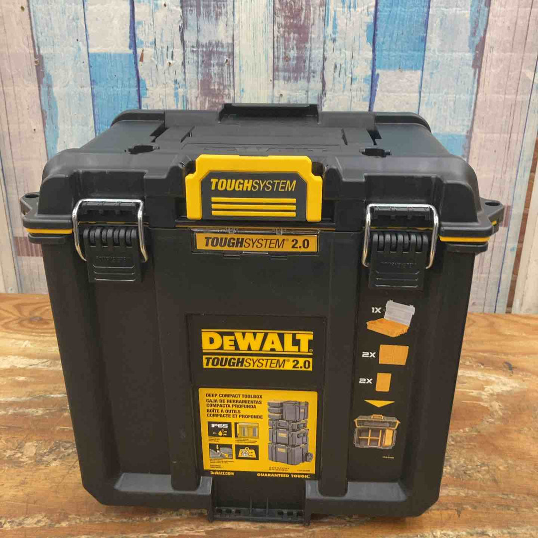 ◇デウォルト(DEWALT) タフシステム2.0 収納ボックス スタンダードBOX ハーフサイズ 工具箱 収納ケース ツールボックス IP65 坊塵 防水 設計 アウトドア DWST08035-1【柏店】