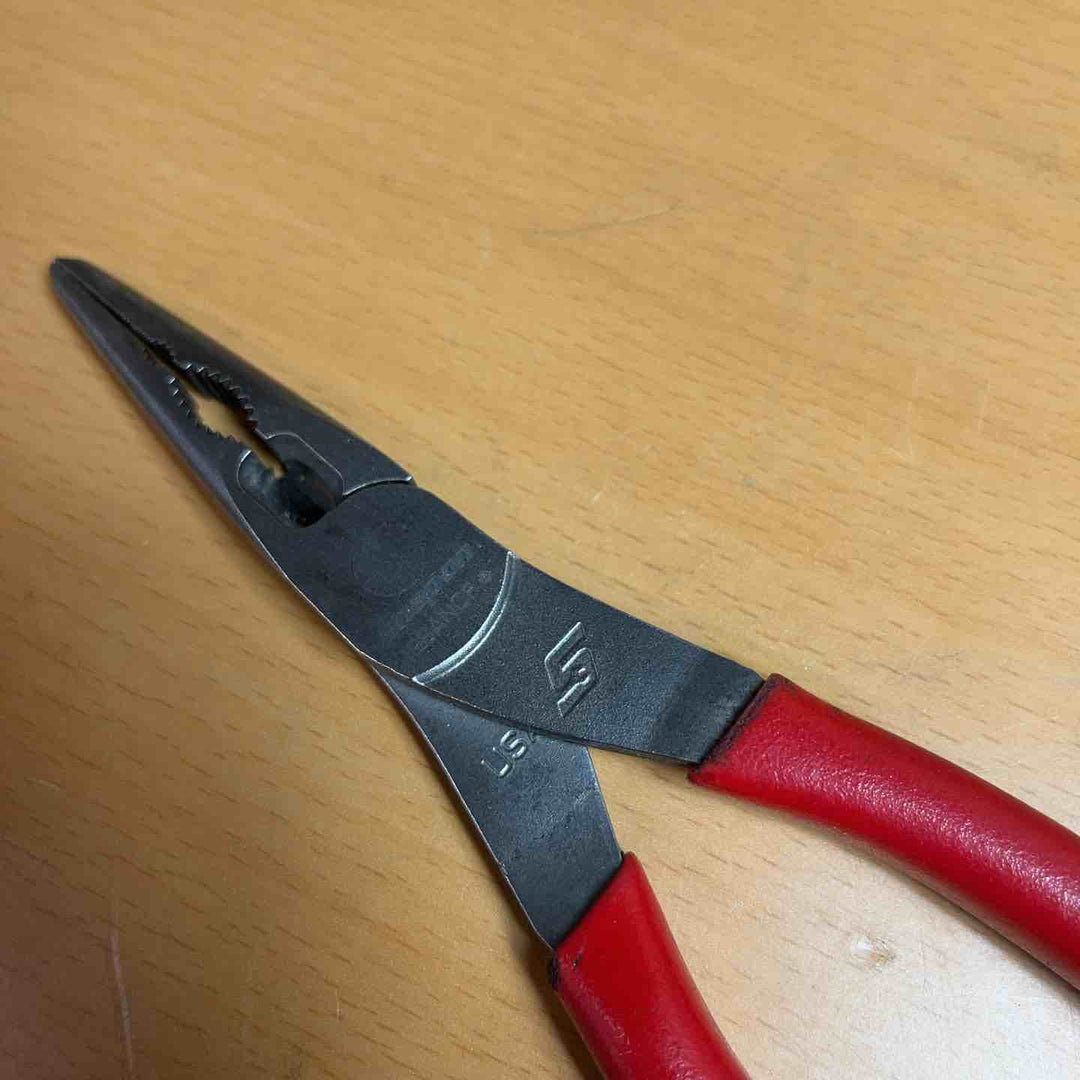 Snap-on スナップオン ニードル ノーズプライヤー ラジオペンチ 赤 196ANCF　【越谷店】