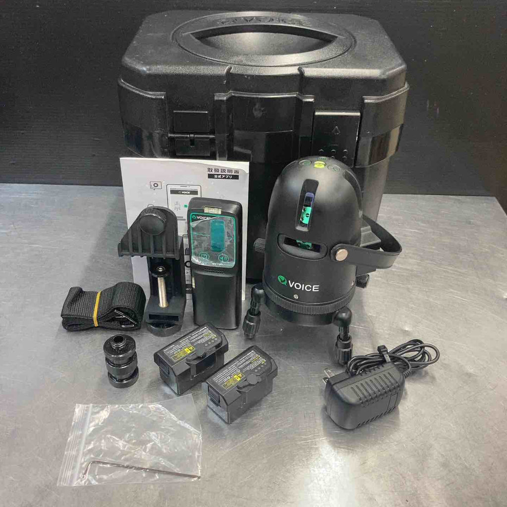 中古品】 VOICE レーザー墨出し器 5ライン(矩十字・横) グリーン 