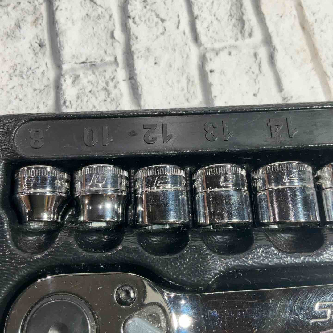 Snap-on スナップオン 3/8ロープロファイルラチェットハンドル+3/8ロープロファイルソケット9点セット RAF80A+RFM8-18 【川口店】