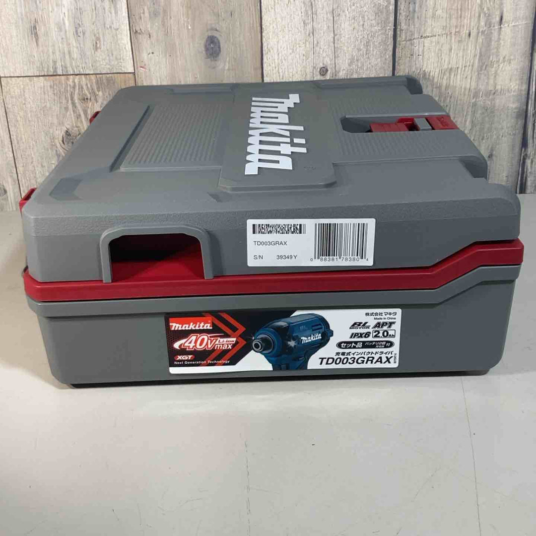 ★マキタ(makita) コードレスインパクトドライバ TD003GRAX  バッテリー2個付属 純正品【戸田店】
