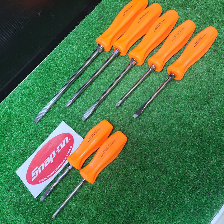 【美品】◇スナップオン(Snap-on) スクリュードライバーセット SDDX70AO 7ピース オレンジ 旧グリップ【岩槻店】