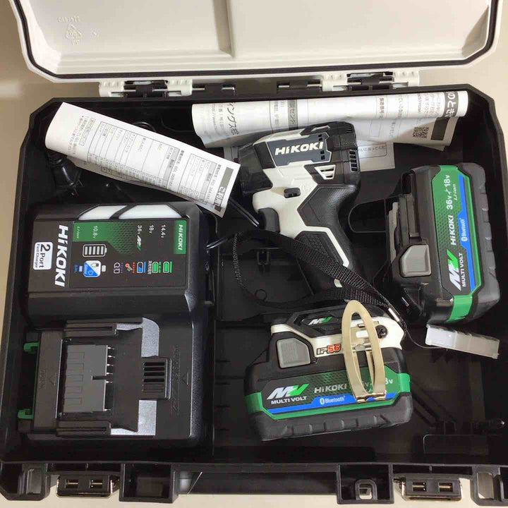 【未使用品】★純正バッテリー2個&充電器付き フルセット★ハイコーキ(HIKOKI ※旧:日立工機) コードレスインパクトドライバー WH36DD(2XHSZ)(FW) 特別限定色 フロスティホワイト 白【戸田店】
