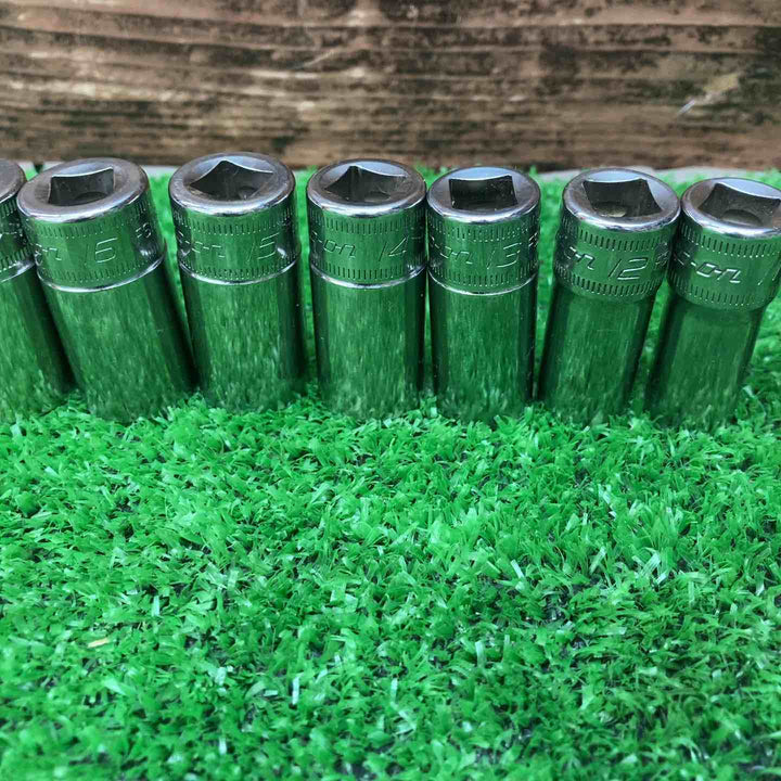 ▲スナップオン(Snap-on)セミディープソケット11点まとめ　FSMS19,18,17,16,15,14,13,12,11,9,8【川越店】