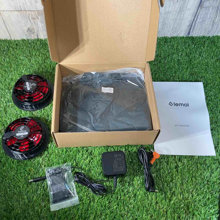 ◇elemaiファン 作業服 ネイビーブルー XLサイズ 【戸田店】