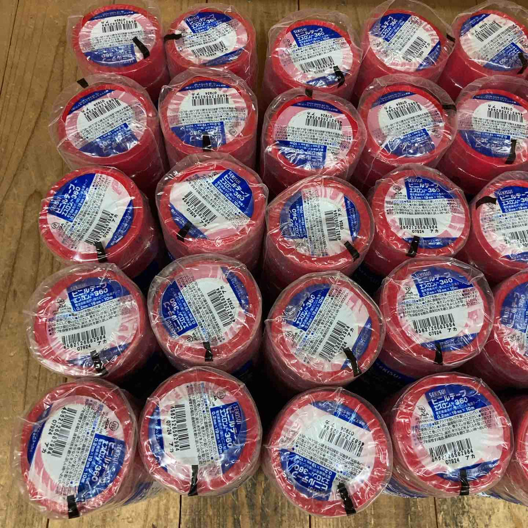 セキスイ(SEKISUI) 積水 エスロンテープ No.360 V360R01 塩化ビニル (0.2mmx19mmx10ｍ・赤)400個【所沢店】