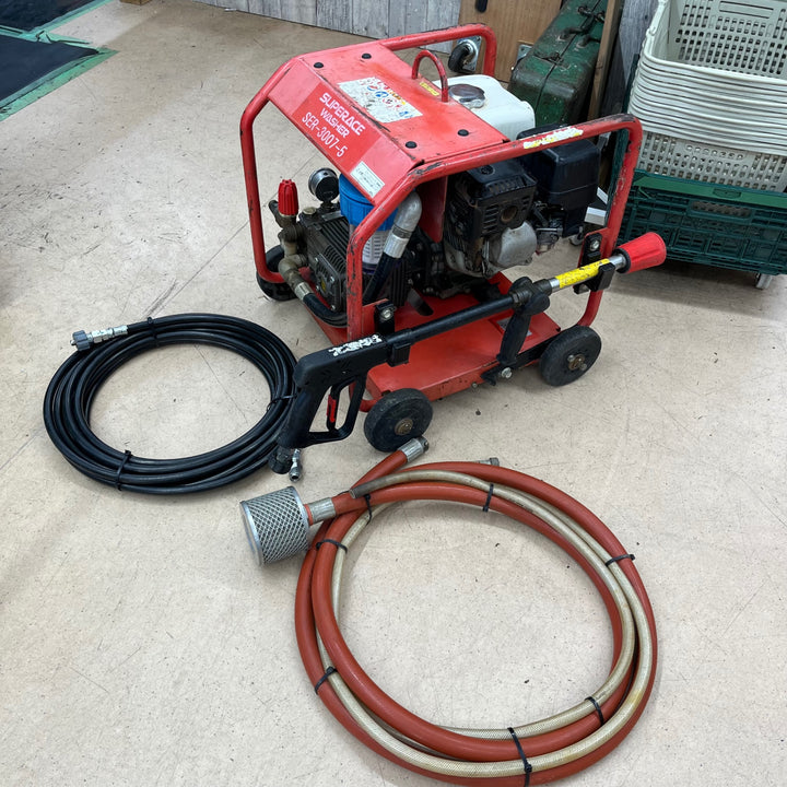 【中古品/店頭受取り限定】◇スーパー工業 エンジン式 高圧洗浄機 SER-3007-5 ランスガン・高圧ホース新品【東大和店】