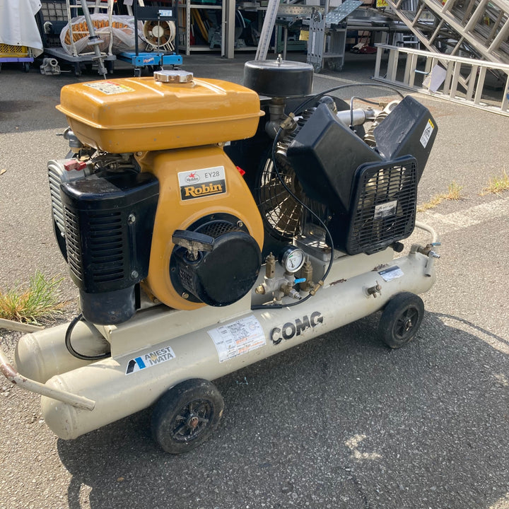 【中古品/店頭受取り限定】アネスト岩田 エンジンコンプレッサ PLUE33-7 3.7kw 5馬力【東大和店】