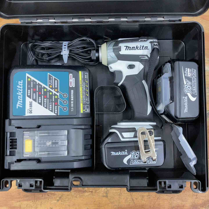 【中古美品】★マキタ(makita) コードレスインパクトドライバー TD147DRFX 18V フルセット 白色【柏店】