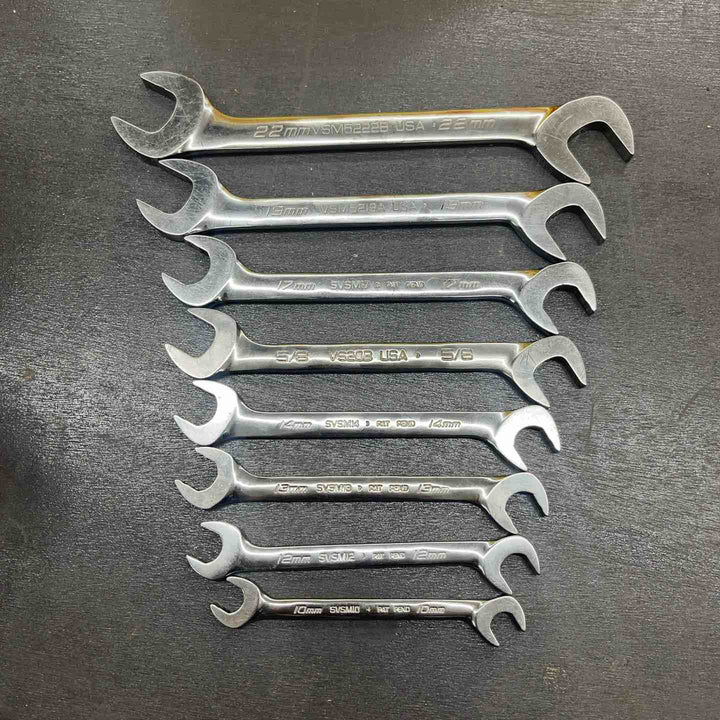 スナップオン(Snap-on)VSM5222B VSM5219A VS20B SVSM17 SVSM14 SVSM13 SVSM12 SVSM10　22,19,5/8,17,14,13,12,10 オープンエンドレンチ 8点　【越谷店】
