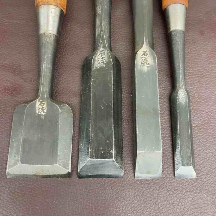 【超希少】 【セット品】 【中古美品】 石流 鑿 4本セット のみ ノミ 鉋 かんな カンナ 鋸 大工 和工具 骨董品 【東大和店】
