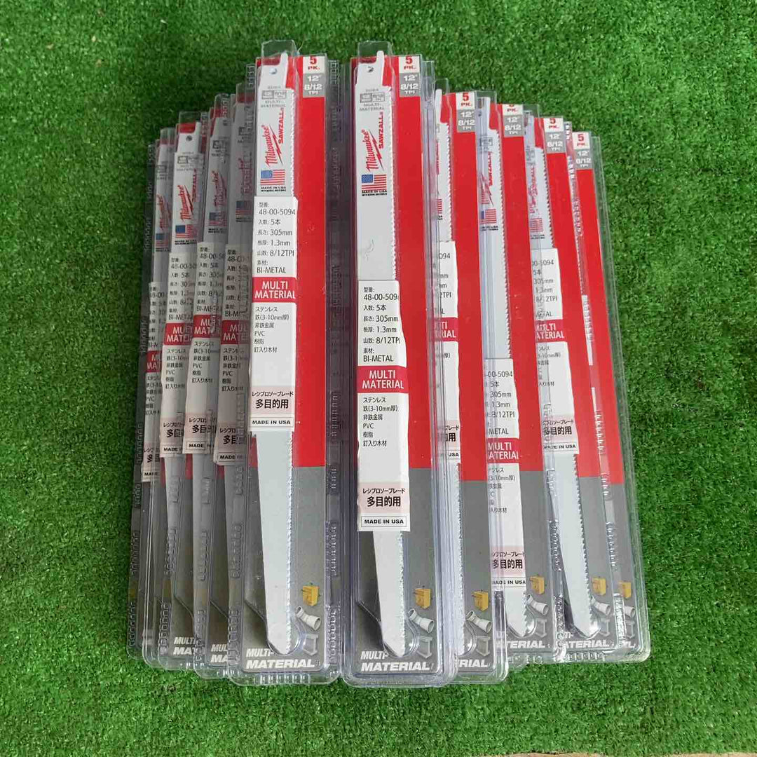 ミルウォーキー/Milwaukee 【48-00-5094】多目的レシプロソーブレード 8/12TPI 305mm (5本パック) 22個 110枚 箱全部割れ有り【草加店】