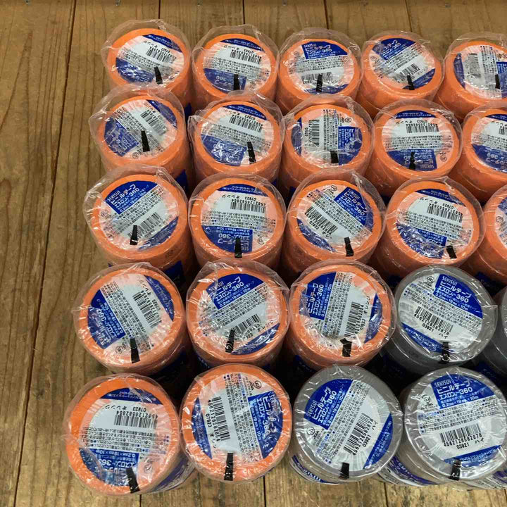 セキスイ(SEKISUI) 積水 エスロンテープ No.360 V360R01 塩化ビニル (0.2mmx19mmx10ｍ・オレンジ)230個+グレー70個 計300個【所沢店】