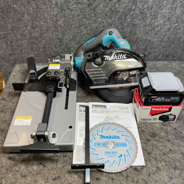 マキタ(makita) 150mmコードレスチップソーカッタ CS004GZ(バイススタンドセット品) 2.5Ahバッテリー付き【桶川店】