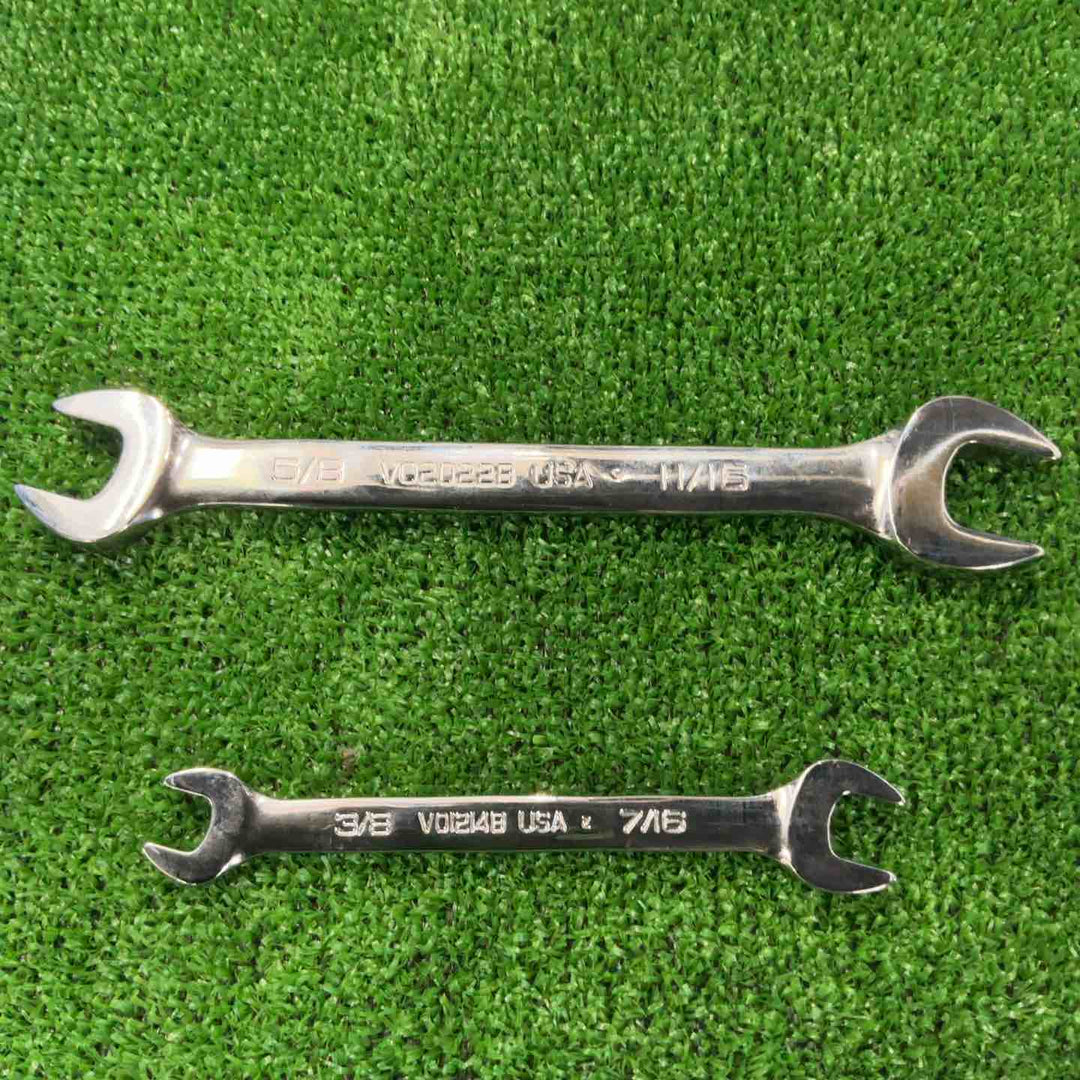 スナップオン Snap-on オープン エンド スタンダード レンチ インチ VO1214B VO2022B 2本セット【草加店】