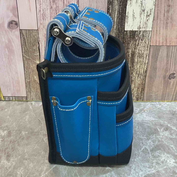 【未使用品】KNICKS/ニックス 腰袋 3段 最高級硬式グローブ革 チェーン式 ブルーKGBL-301DDX【八潮店】