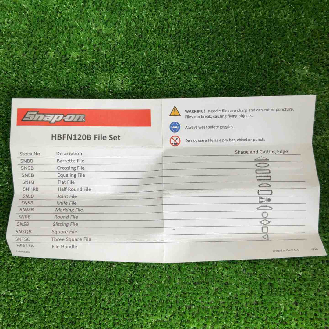 スナップオン snap-on スイスニードルヤスリ　12ピースHBFN120B FILE SET【草加店】
