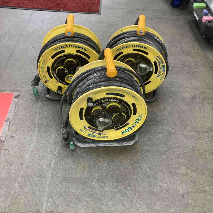 ハタヤ　レインボーリールブレーカー付　３０ｍ　アース付  3個セット【川崎店】