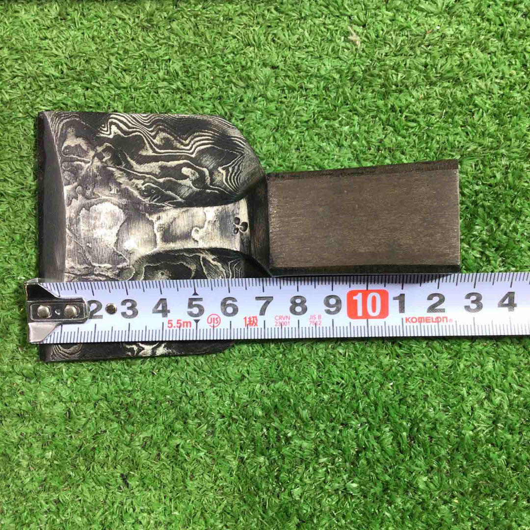 高木順一作 釿 ちょうな 手斧 刃のみ 墨流し 全長約125mm 【川口店】