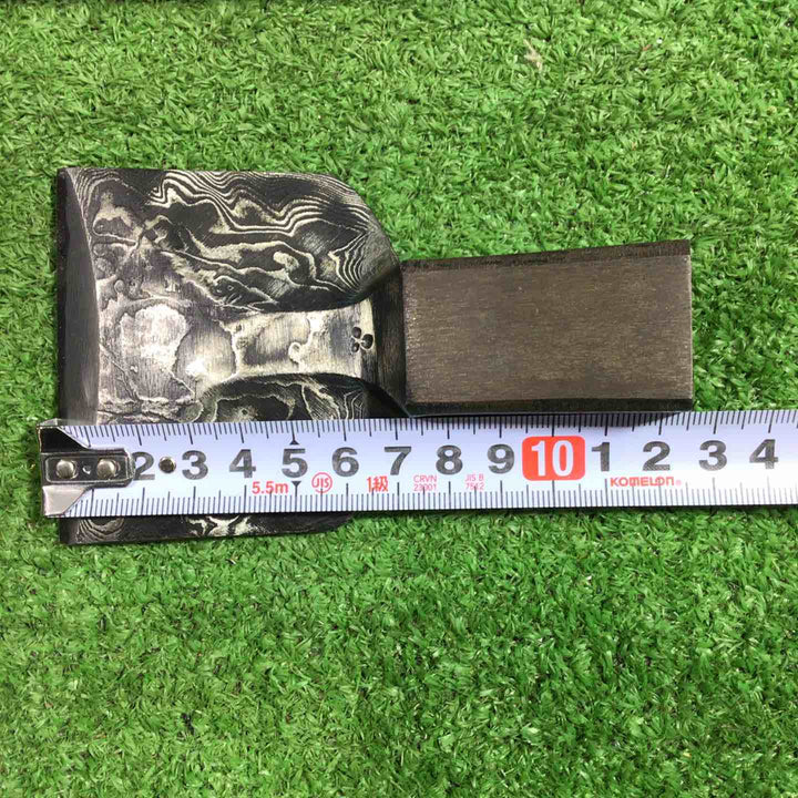 高木順一作 釿 ちょうな 手斧 刃のみ 墨流し 全長約125mm 【川口店】