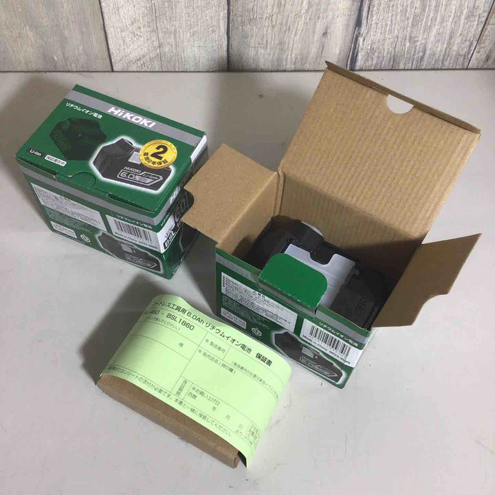 【未使用品】 ハイコーキ HIKOKI 日立 リチウムイオンバッテリー 18V/6.0Ah BSL1860 バッテリー 純正 純正品 18V 【戸田店】