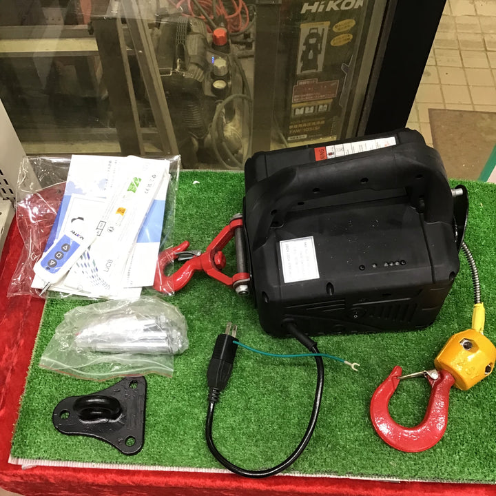 【中古美品】NEWTRY 電動ウインチ 吊り上げ能力200㎏ ワイヤレスリモコン付き 1500W【草加店】