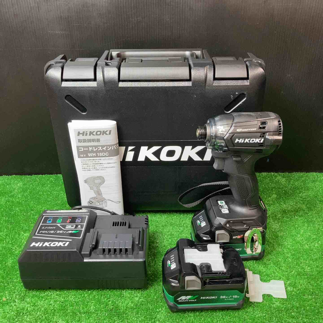 ★ハイコーキ(HIKOKI ※旧:日立工機) コードレスインパクトドライバー WH18DC(2XPB) 36V2.5Ah(18V5.0Ah)バッテリー2個付きフルセット【岩槻店】