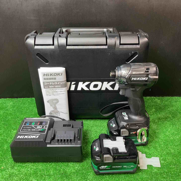 ★ハイコーキ(HIKOKI ※旧:日立工機) コードレスインパクトドライバー WH18DC(2XPB) 36V2.5Ah(18V5.0Ah)バッテリー2個付きフルセット【岩槻店】
