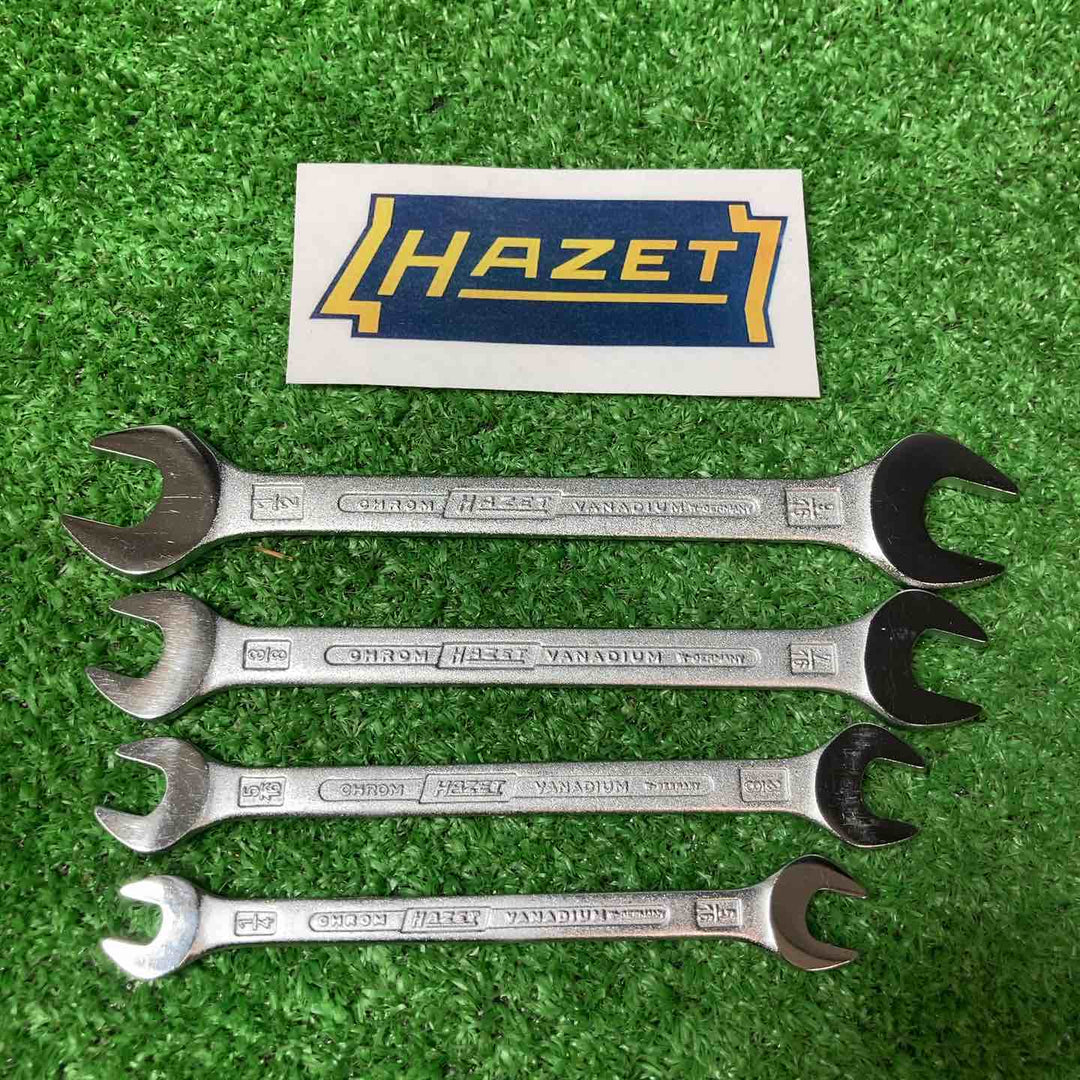 【美品】▲ハゼット(HAZET)ダブルオープンエンドレンチ 450 8本組 インチタイプ（1/4-1インチ）両口スパナ【岩槻店】