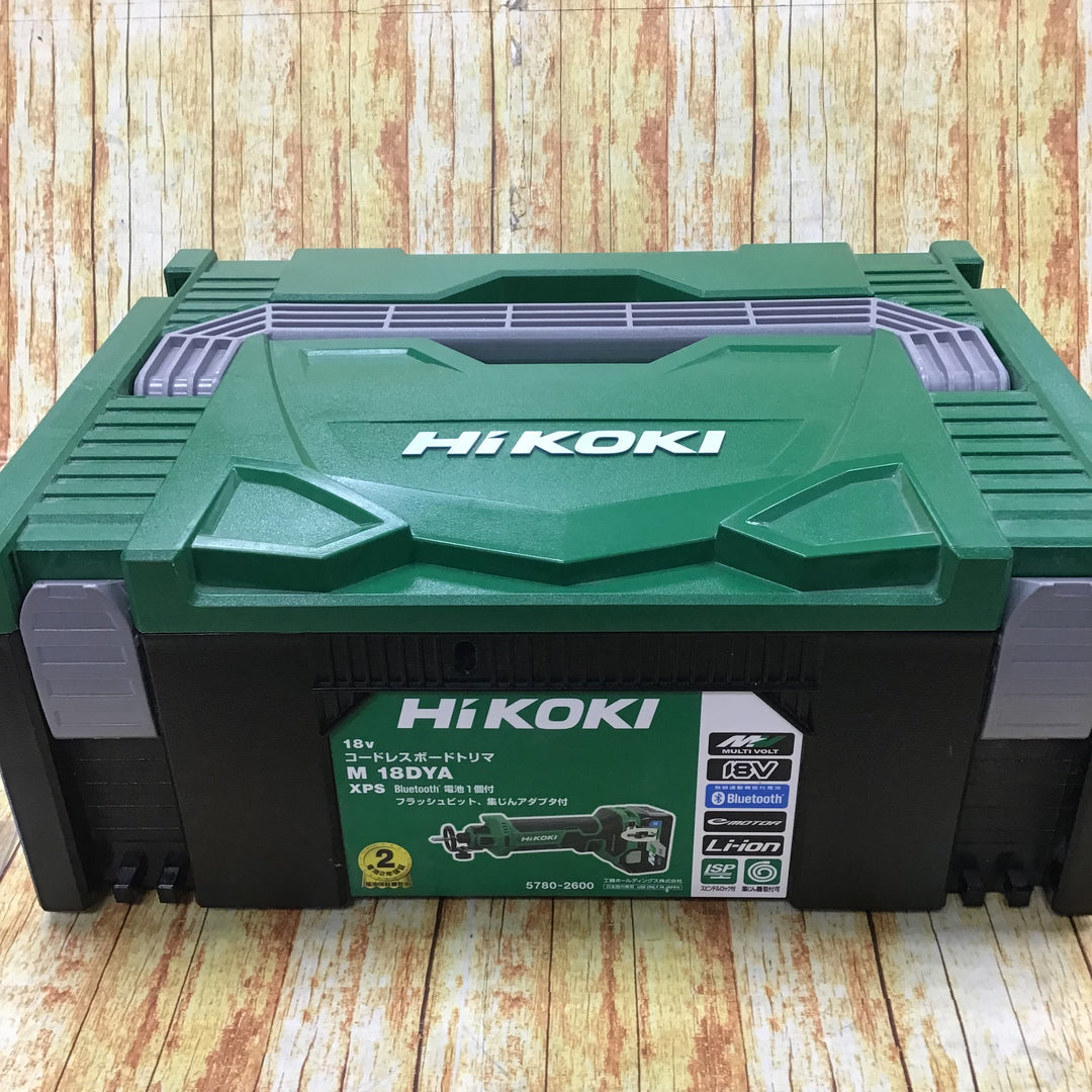 HiKOKI(ハイコーキ) 18V コードレス ボードトリマ 軸径6mm 3mm 取り付け可能 Bluetooth蓄電池1個・充電器・システムケース2付きM18DYA (XPS)【川崎店】