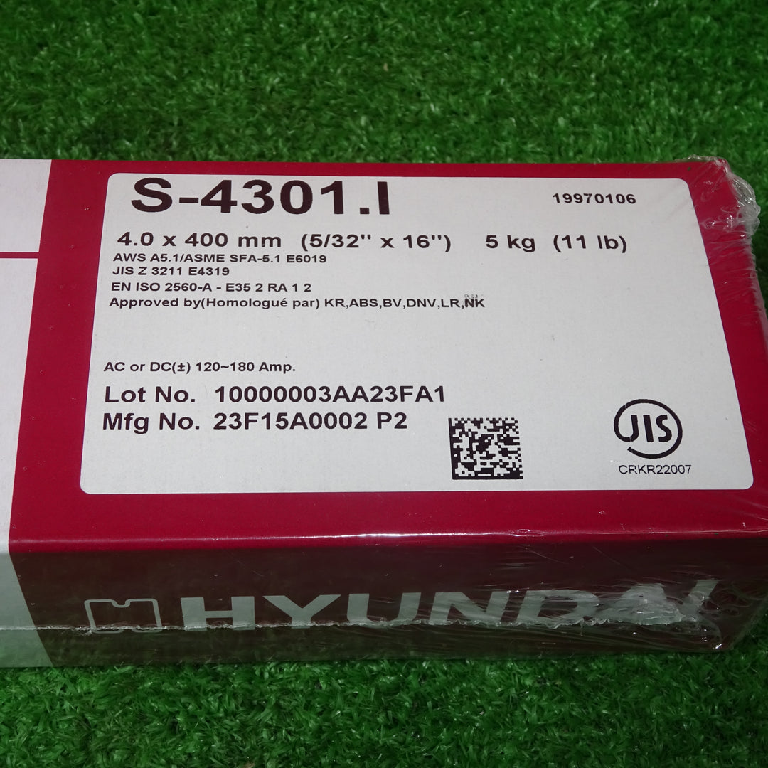 HYUNDAI 溶接棒 S-4301.I 4.0mm×400mm 5kg 4個セット【岩槻店】