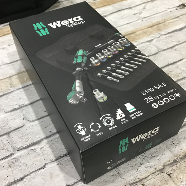 Wera/wera/ヴェラ サイクロップスピードラチェット1/4" 28点セット 8100SA6【川口店】
