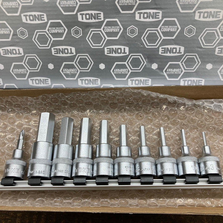 トネ(TONE) ヘキサゴンソケットセット(ホルダー付) 差込角12.7mm(1/2") HH410 内容10点【八潮店】