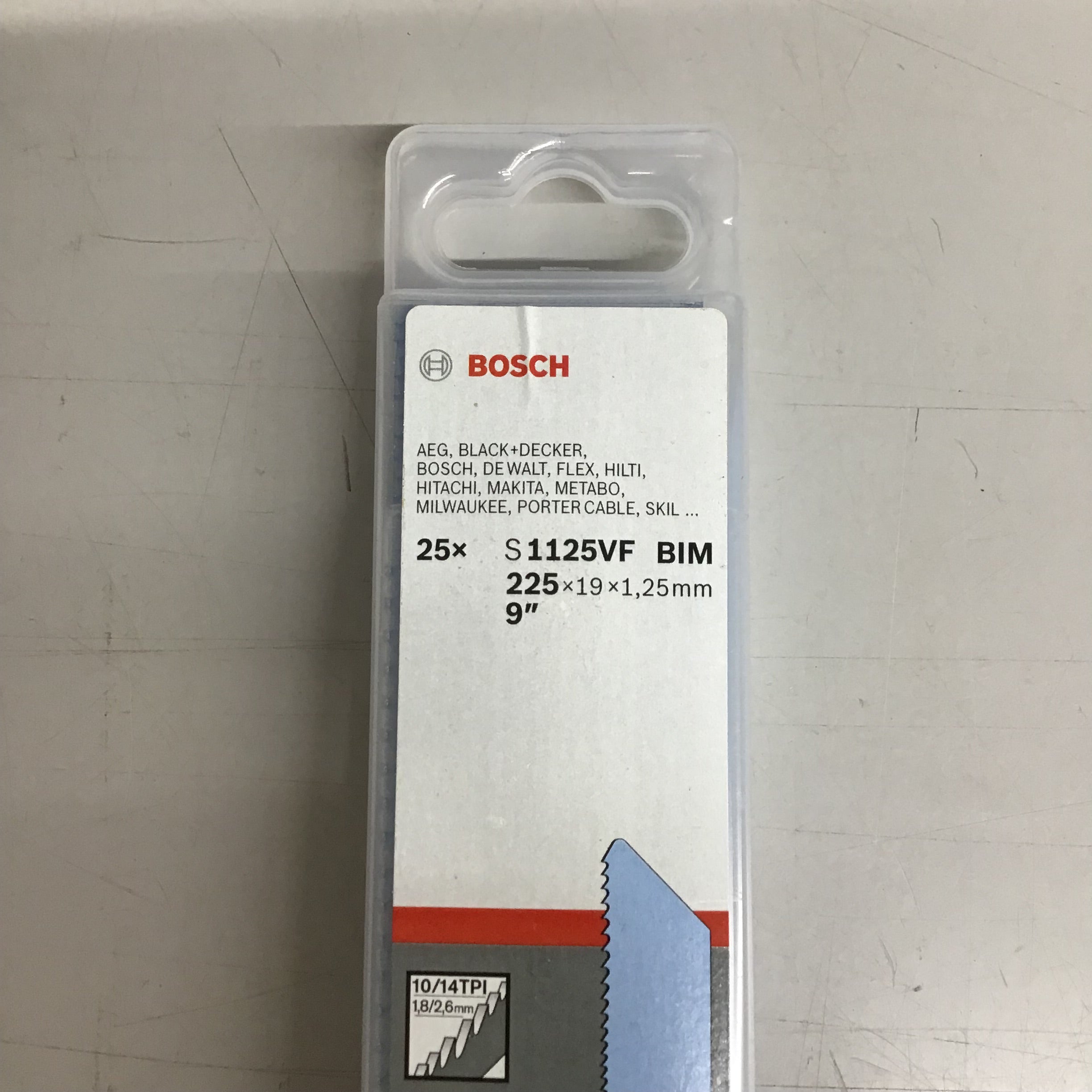 BOSCH セーバーソーブレード 金属用 全長225mm 25本入 S1125VF 山数10