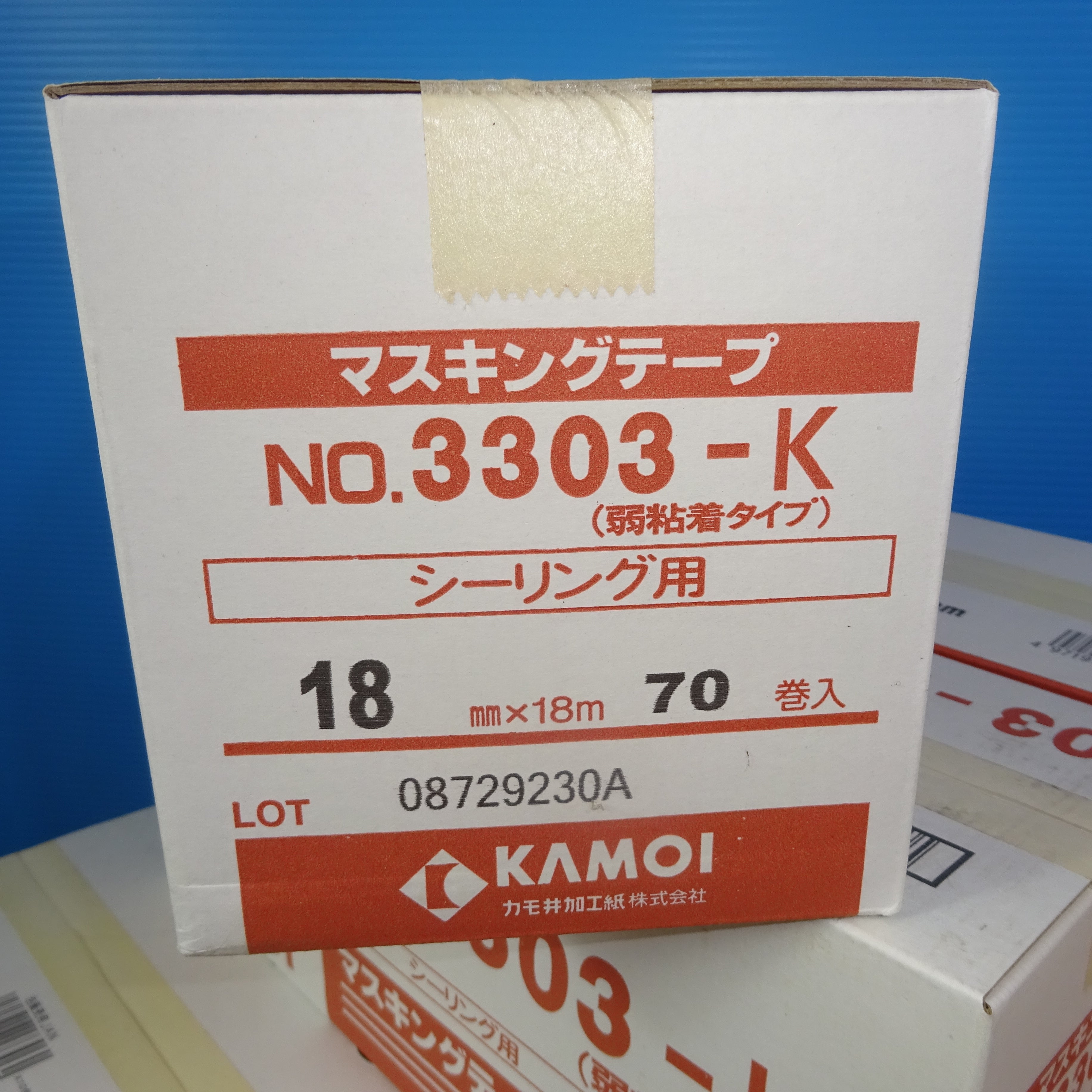 KAMOI No.3303-K マスキングテープ 18㎜ 1箱70個入り ×６箱まとめ