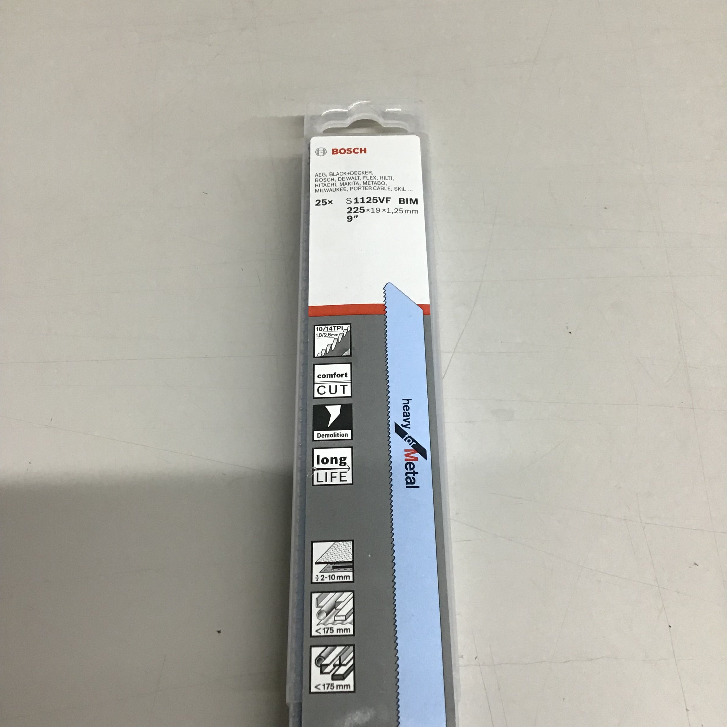 【未使用品】 BOSCH セーバーソーブレード 金属用 全長225mm 25本入 S1125VF 山数10-14　⑤【戸田店】